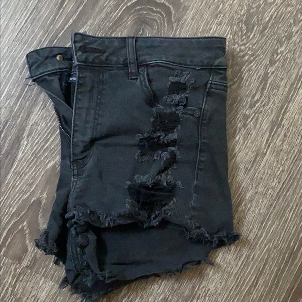 American eagle black high rise shorts